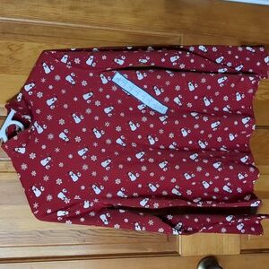 Women's Croft & Barrow Small Snowman Turtleneck Long Sleeve Shirt